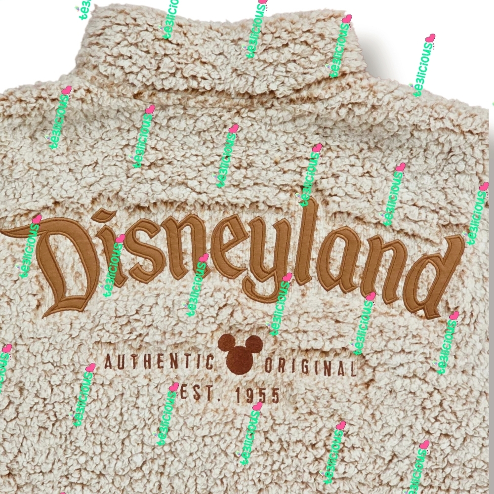 DISNEYLAND CREAM BRONZE SHERPA FLEECE ZIPPED UP JACKET - Picture 2 of 6